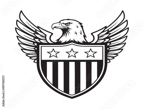 Vintage american eagle crest emblem a symbol of freedom and national pride