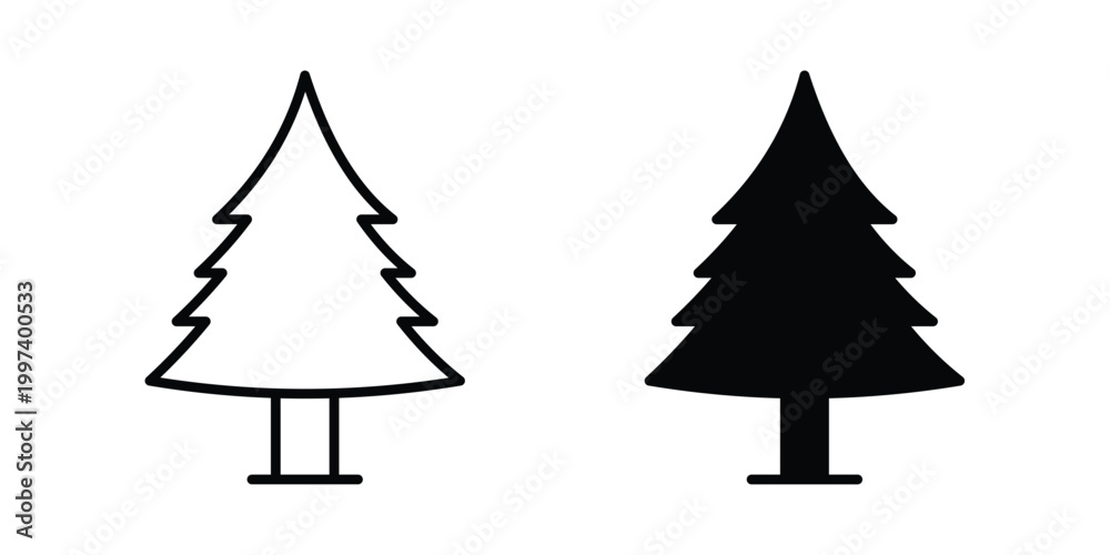 Fototapeta premium Christmas tree icon - vector illustration eps10