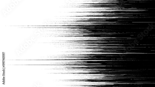 Glitchy digital distortion effect with horizontal white and black lines on screen