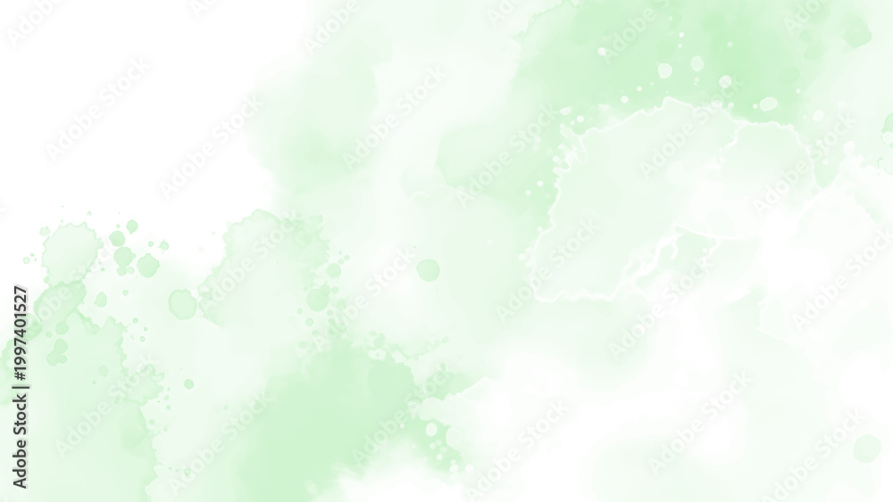 Obraz premium Light green watercolor texture with white background and bubbles