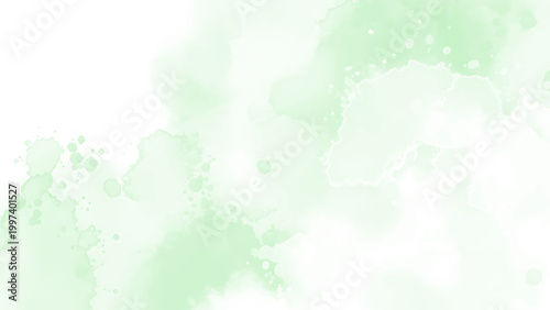 Light green watercolor texture with white background and bubbles