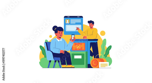 User Profile Management & Digital Data Interaction on Mobile and Desktop Devices. Online Service & Personal Information Control.