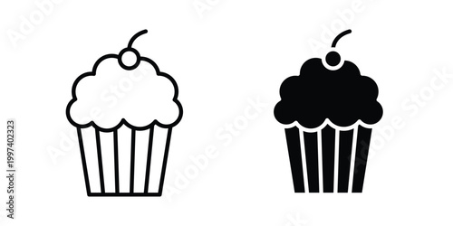 Cupcake icon - vector illustration eps10