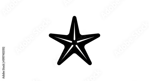 Black Star Icon Isolated on White Background
