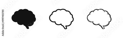 Human Brain Intelligence and Idea Icons Set