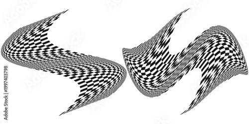 Race flag. Speed flag design. Car rally competition. Black and white squares pattern. Vector illustration