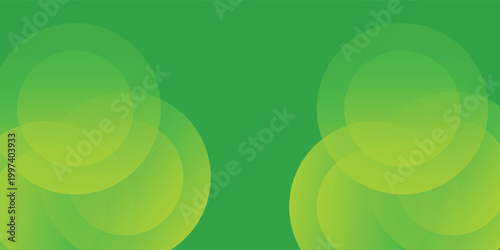 Latar belakang hijau abstrak dengan lingkaran. Komposisi bentuk dinamis. Vektor Eps10