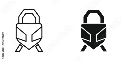Contrast between an open and a closed padlock symbol in monochrome design