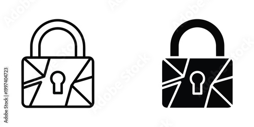 Contrast between a locked and an unlocked padlock icon design