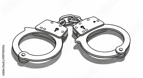 Metal Handcuffs Illustration