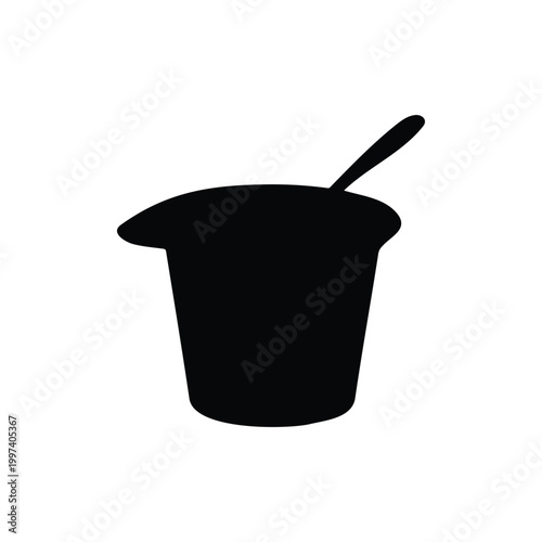 Yogurt silhouette icon vector illustration.
