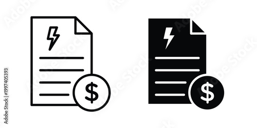 Energy bill icon - vector illustration eps10