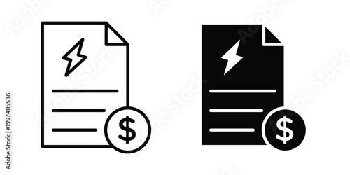 Energy utility bill icon - vector illustration eps10
