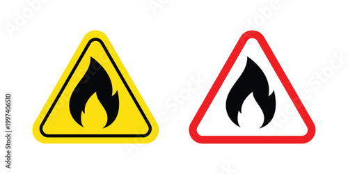 Fire warning sign - vector illustration eps10