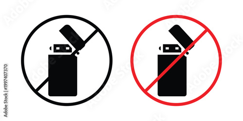 Forbidden lighter icon - vector illustration eps10