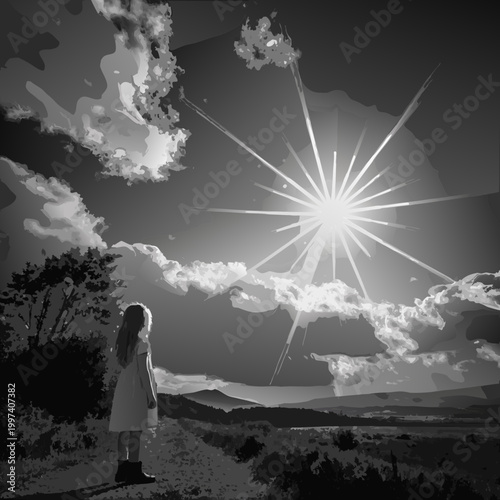 silhouette of a woman in a white dress