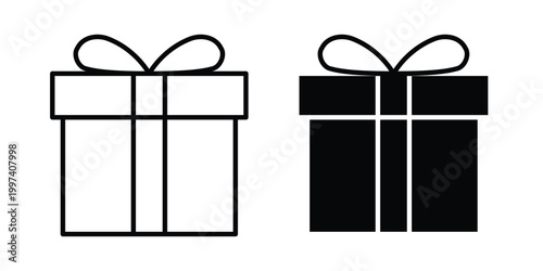 Gift box with ribbon icon - vector illustration eps10