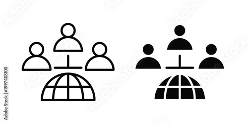 Global leadership icon - vector illustration eps10