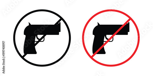 Gun Not Allowed sign - vector illustration eps10