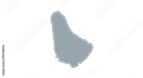 A simple gray toned outline depicting the geographical shape of the island nation of saint kitts and nevis