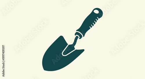 Garden Trowel Icon Vector Silhouette Illustration of Gardening Hand Tool for Planting and Digging