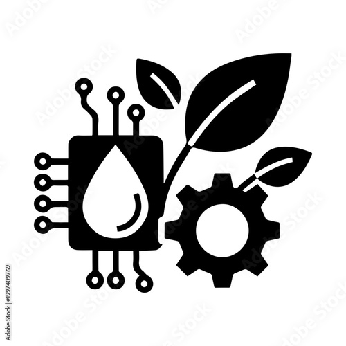 Eco-tech innovation symbol