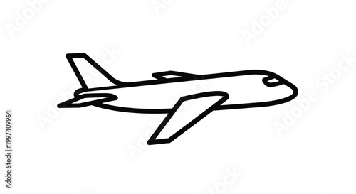 airplane line drawing on white background high quality