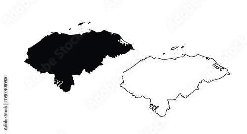 A striking visual comparison showcases the island of hawaii in contrasting black and white outlines high quality professional