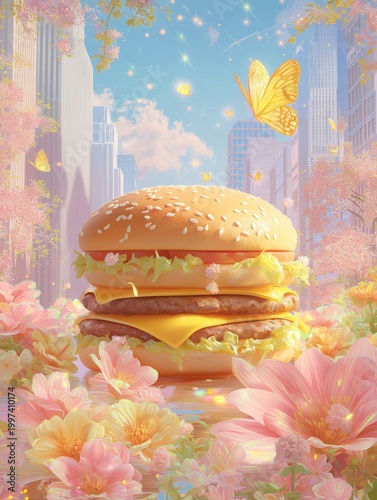 Big mac dreamy Y2K style surrealism