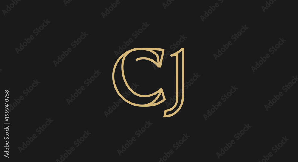 Fototapeta premium Elegant CJ Monogram Logo Design.