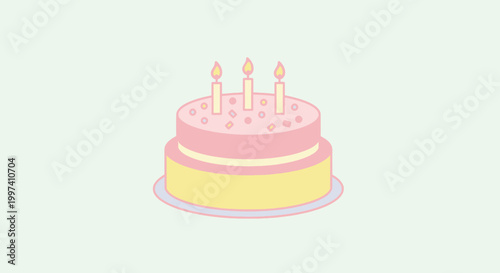 Celebration Cake with Candles, Festive Birthday Treat