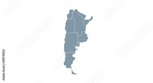 A simplified blue outline depicting the geographical shape of the country of argentina south america high quality professional