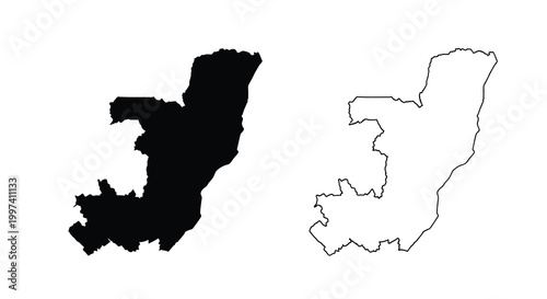 A black and white depiction of the island of new guinea showing its silhouette and outline high quality