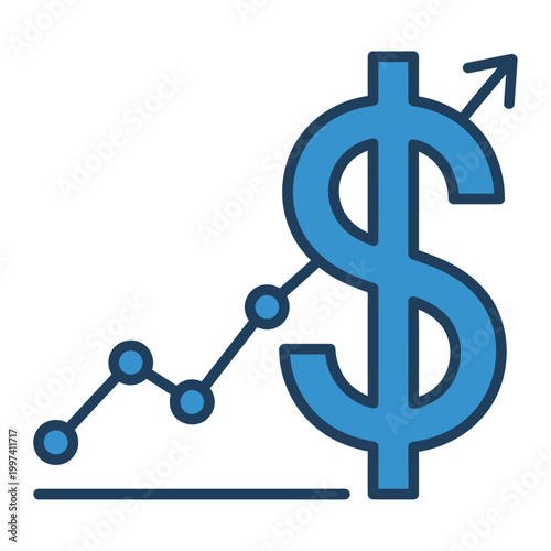 The image shows a simple, modern financial icon