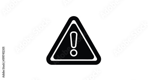 warning sign black triangle with exclamation mark on white background