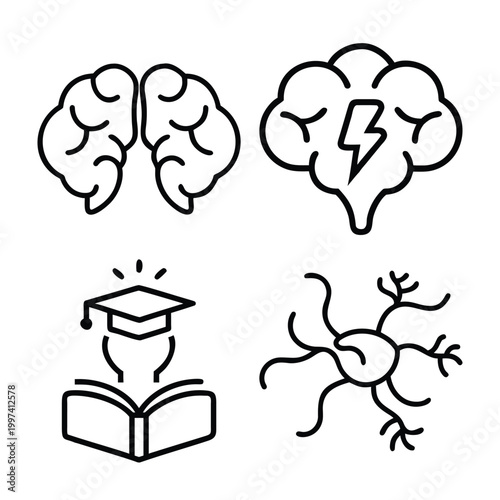 Brain And Learning Icon Set