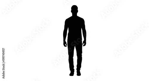 Принти на полотні Young man walking forward in t-shirt and jeans, isolated white background