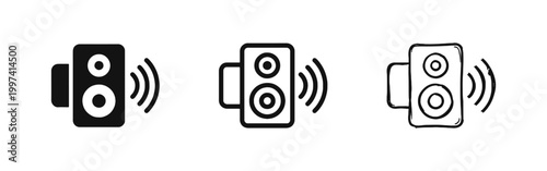 Speaker Icon, Audio Sound System, Multimedia Music Symbol Set