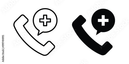 Medical emergency call icon - vector illustration eps10