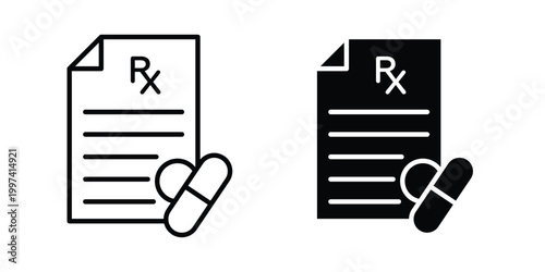 Medical prescription icon - vector illustration eps10
