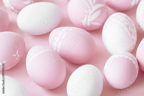 Colorful Eggs Arranged on a Light Background During Spring Festivities