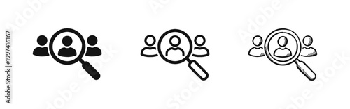 Recruitment Icon, Talent Search and Human Resources, Finding People Symbol