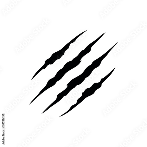 Foto Puma claw scratches silhouette vector flat design isolated on white background