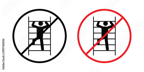 No climbing allowed sign - vector illustration eps10