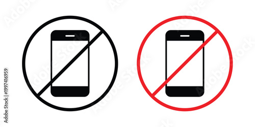 No cell phone sign - vector illustration eps10