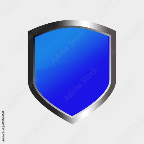 Blue Color Shield Design with Silver Boarder Outside Free Download Blue Color Shield Design with Silver Boarder Outside - GFXLoad