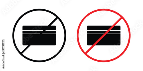 No credit card sign - vector illustration eps10