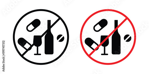 No drugs or alcohol sign - vector illustration eps10