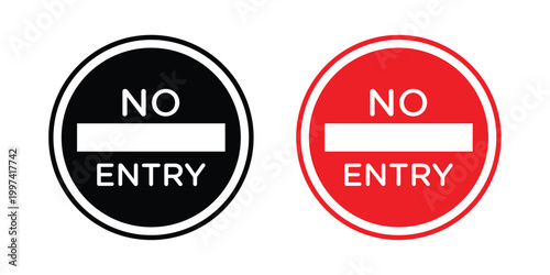 No entry road sign - vector illustration eps10