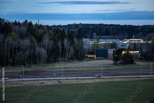 Stockholm, Sweden car traffic on a rural road.